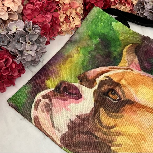 Eco-Friendly Handsome Brown and White Boxer Dog Folding Tote Bag - Picture 8 of 13